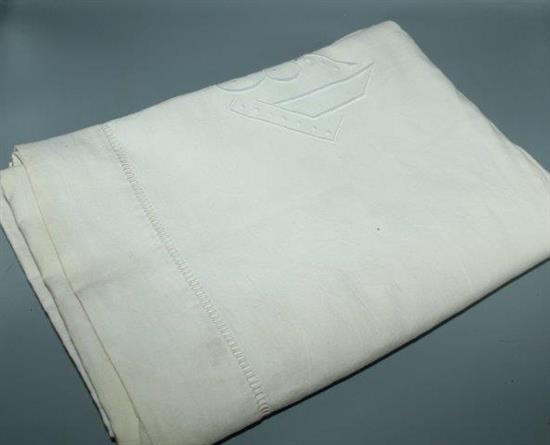 6 French Provincial monogrammed linen sheets